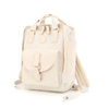 Cremefarbener wasserabweisender City Rucksack mit Reißverschluss und verstellbaren Gurten – Himawari