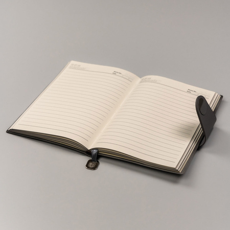 Graues Notizbuch A5 mit integrierter Lesezeichenlasche – Peterson