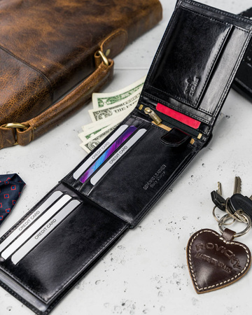 Klassische Herren Geldbörse aus Echtleder – Rovicky