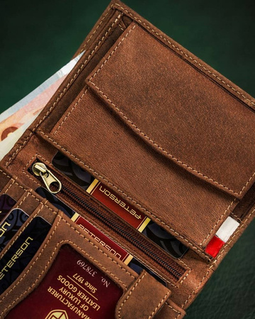 Herren Geldbörse aus Leder mit patriotischem Motiv – Peterson