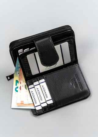 Klassische, vertikale Damen Geldbörse aus echtem Leder – 4U Cavaldi