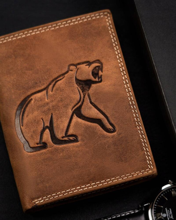 Große Herren Geldbörse aus Leder im Hochformat – Always Wild