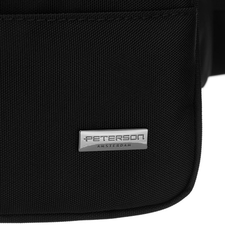 Sportliche Gürteltasche in Schwarz mit Reißverschluss, zweifach unterteilt – Peterson