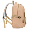 Beiger Schulrucksack aus Polyester mit Laptopfach, mit Reißverschluss geschlossen – Peterson