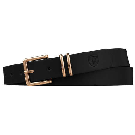 Schwarzer, schmaler Damen-Gürtel aus Öko-Leder - Peterson