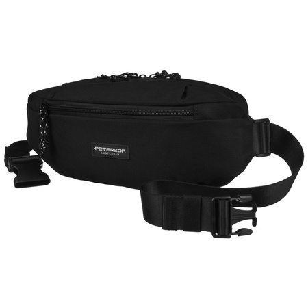 Geräumige Herren Gürteltasche aus Polyester in Schwarz mit Zipper – Peterson