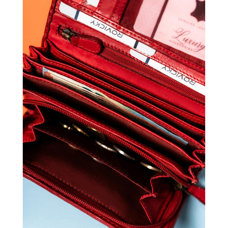 Rote Damen Geldbörse mit geometrischer Prägung – Rovicky