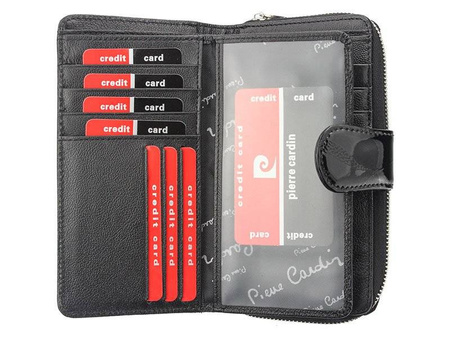 Damen Geldbörse hochkant, lackiert, mit Druckverschluss – Pierre Cardin