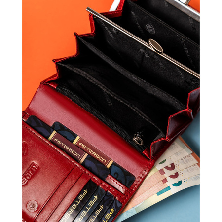 Damen Geldbörse für Karten und Münzen aus Leder – Peterson