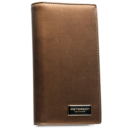 Braune Damen-Geldbörse aus Natur- und Öko-Leder mit RFID-System – Peterson
