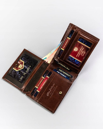 Große Herren-Geldbörse aus Leder ohne Verschluss – Peterson