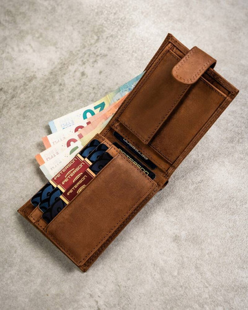 Geschenkset: Kleine Herren Geldbörse aus Leder und Schlüsselanhänger – Peterson