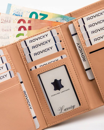 Damen-Geldbörse aus Öko-Leder mit Druckknopf- und Bügelverschluss – 4U Cavaldi