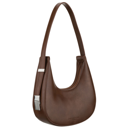 Braune Damen-Umhängetasche im Baguette-Stil aus Kunstleder – Peterson