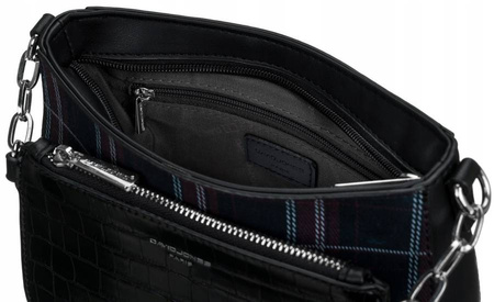 Damen Umhängetasche mit Karomuster und Kroko-Optik – David Jones