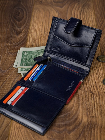 Zweifarbige Herren Geldbörse vertikal aus Echtleder – Rovicky