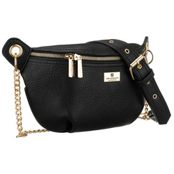 Damen-Gürteltasche aus Öko-Leder in Schwarz, ein Hauptfach – Peterson