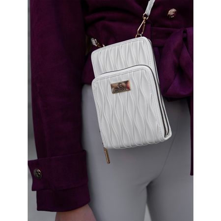 Weiße 2-in-1 Handtasche-Portemonnaie mit zwei Fächern – Rovicky