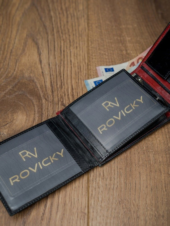 Horizontale zweifarbige Herren Geldbörse aus Echtleder – Rovicky