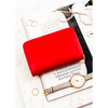 Roter Damen-Geldbörse Mittelgroß aus Öko-Leder mit Druckknopf - Rovicky