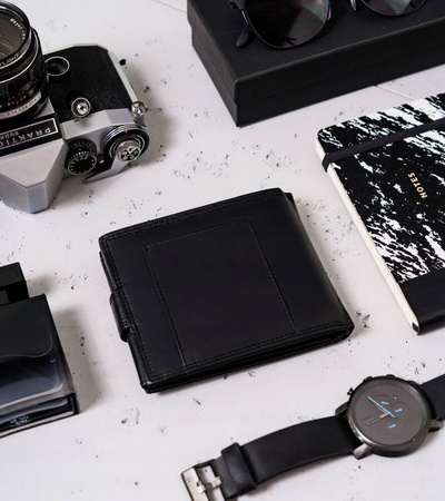 Große Herren Geldbörse aus Leder mit Druckknopfverschluss – Always Wild