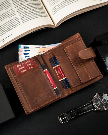 Zippbare Herren Geldbörse aus Leder für Karten – Peterson