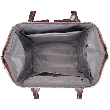 Lila Damen-Rucksack aus Polyester mit Laptopfach und USB-Anschluss - Peterson