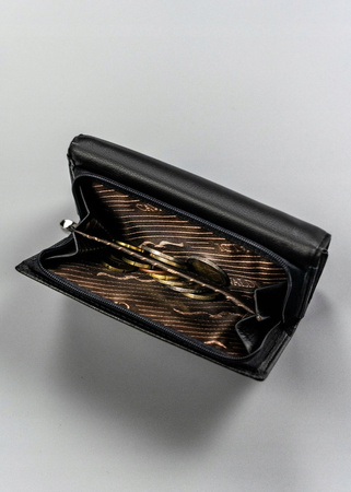 Mittelgroße Damen Geldbörse aus Leder mit Druckknopf – 4U Cavaldi