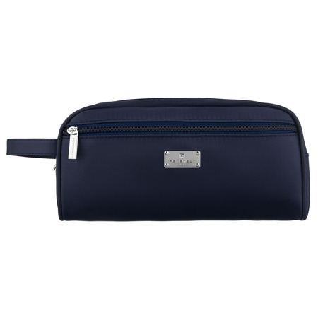 Peterson Dunkelblaue Kosmetiktasche aus Synthetikgewebe, ein Fach und mit Reißverschluss verschließbar