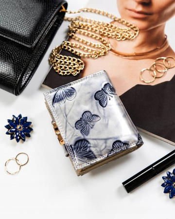 Damen Geldbörse aus Leder mit Bügel- und Druckknopfverschluss – Peterson