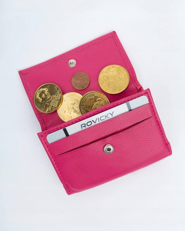 Eleganter Damen Geldbörse mit Druckknopf aus echtem Leder – Rovicky