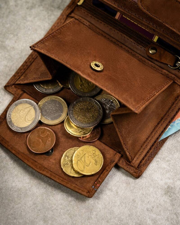 Geschenkset: Herren Geldbörse ohne Verschluss und Schlüsselanhänger – Peterson