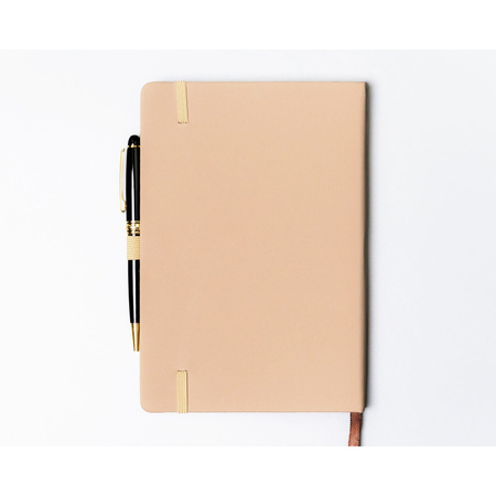 Notizbuch mit festem Einband in Khaki und im A5-Format, bedruckt mit Punkten - Peterson