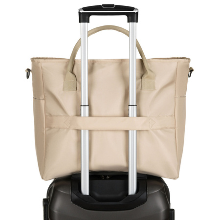 Praktische Reisetasche aus Polyester in Beige, ausgestattet mit einem Koffergriff – Peterson