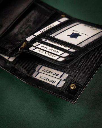 Große Herren Geldbörse aus Leder ohne Verschluss – Rovicky