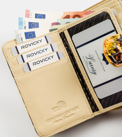 Damen-Geldbörse aus Leder mit Schmetterlingsmotiv – Lorenti