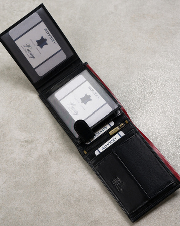 Herren Geldbörse N992-RVT Schwarz+Rot – Rovicky