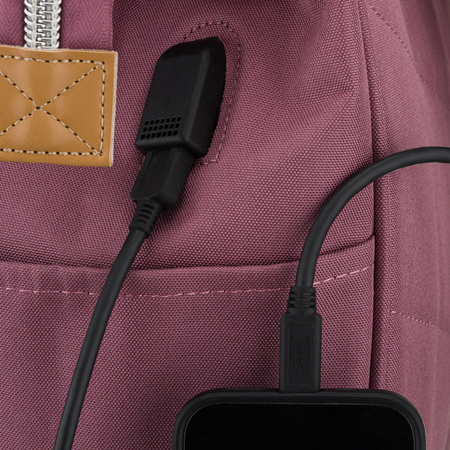 Lila Damen-Rucksack aus Polyester mit Laptopfach und USB-Anschluss - Peterson