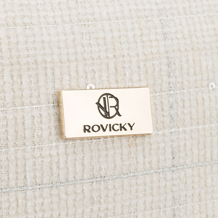 Beige Damen-Kosmetiktasche aus Synthetikmaterial mit dekorativen Pailletten – Rovicky