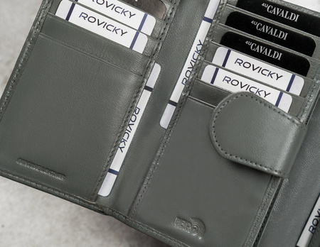 Klassische Damen Geldbörse aus Echtleder mit Druckknopf – Cavaldi