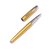 Gelb-silberner Metallkugelschreiber mit schwarzer Mine - Peterson