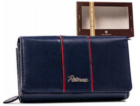 Große Damen Geldbörse aus Leder mit Druckknopf – Peterson