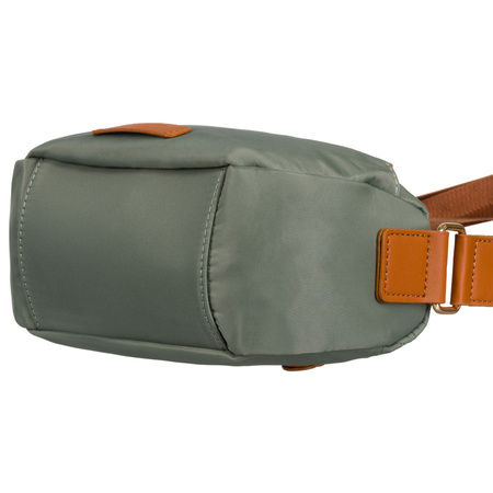 Damen Umhängetasche aus Nylon in Grün-Braun mit verstellbarem Riemen – Peterson