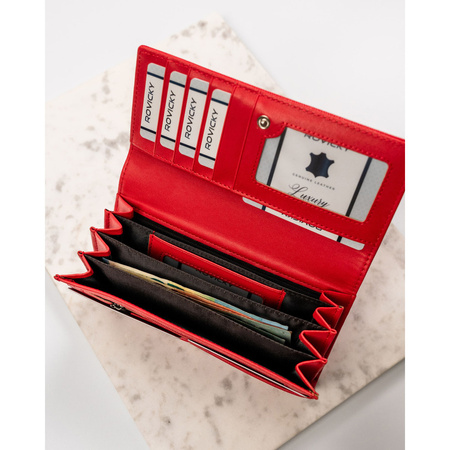 Damen Geldbörse aus Öko-Leder in Rot mit Druckknopf – 4U Cavaldi