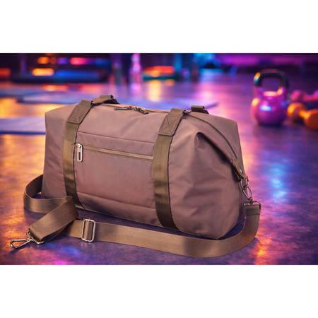 Braune Trainingstasche aus Polyester, mit einem Fach und Reißverschluss - Peterson