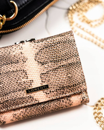 Kleine Damen Geldbörse aus Leder mit Druckknopf und Bügelverschluss – Lorenti