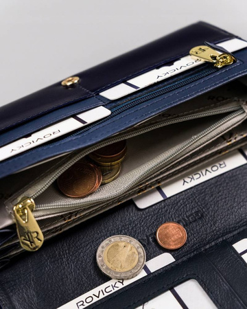 Damen Geldbörse aus Lackleder mit Druckknopfverschluss – Rovicky