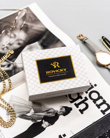 Elegante kleine Damen Geldbörse aus echtem und Öko-Leder – Rovicky