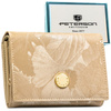 Beige Damen-Geldbörse aus Natur- und Öko-Leder mit RFID-System - Peterson