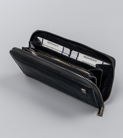 Große Damen Geldbörse in Federmäppchen-Form mit Reißverschluss – Rovicky